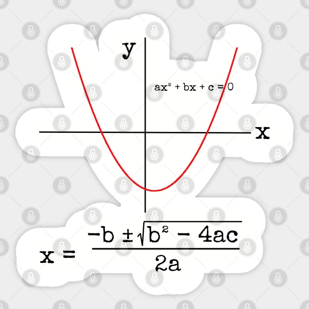 Quadratic formula Sticker by Among the Leaves Apparel